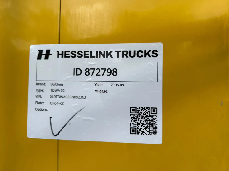 Bulthuis TDWA 02 70 m³ 2X Steering Axle! Cargo floor, 5 years old; Central lubrication