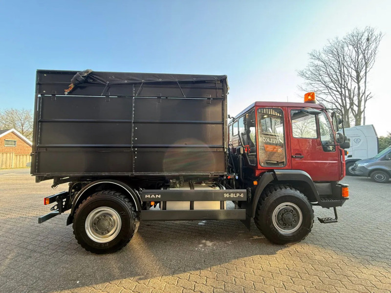 MAN 10.163 4x4 63.042KM!! PTO/Hydraulic voor+achter Aftakas Hefinrichting achter 3 Zijden kipper