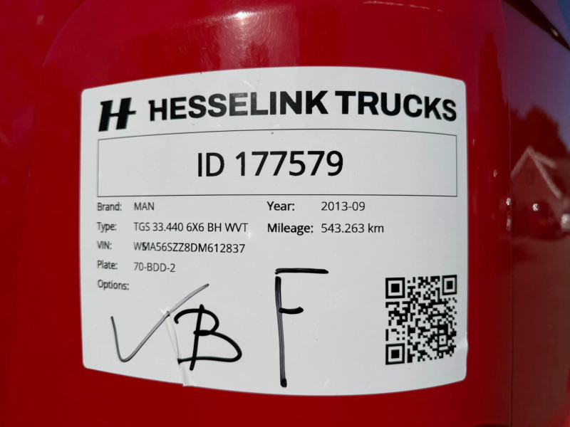 MAN TGS 33.440 6X6 HMF Kraan AHK 3 Zijdige Kipper AS-3 Stuuras NL Truck APK/TUV 16-02-2027