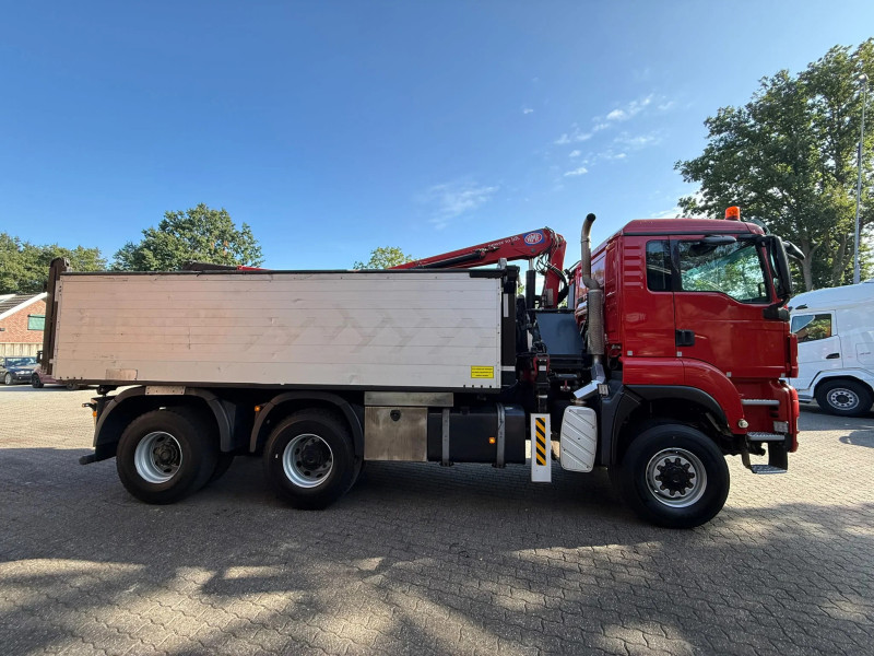 MAN TGS 33.440 6X6 HMF Kraan AHK 3 Zijdige Kipper AS-3 Stuuras NL Truck APK/TUV 16-02-2027