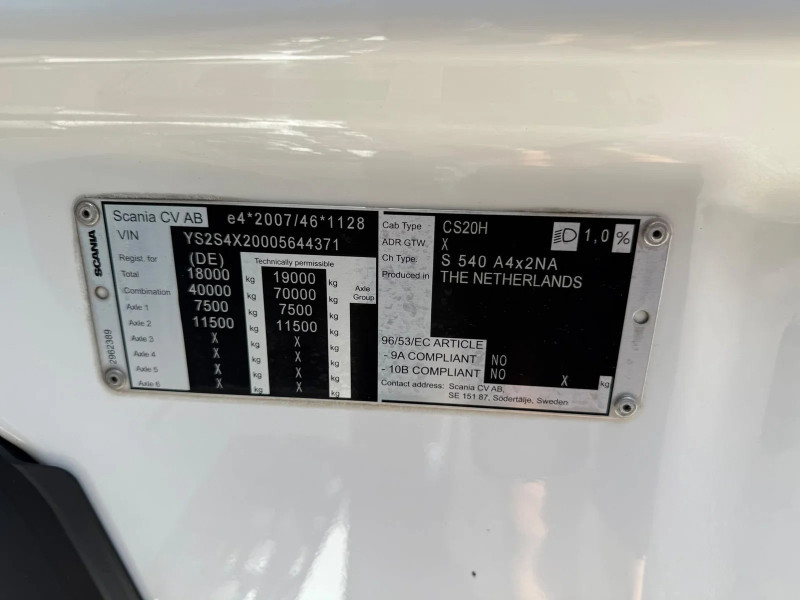 Scania 540S NGS 4X2 Retarder 2x tank Standairco EURO 6E 597.765KM!