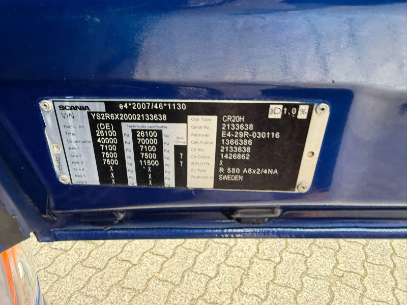 Scania R580 PTO/Hydraulic Retarder/Intarder AS-2 Liftas/Stuuras NL Truck APK/TUV 26-01-2027