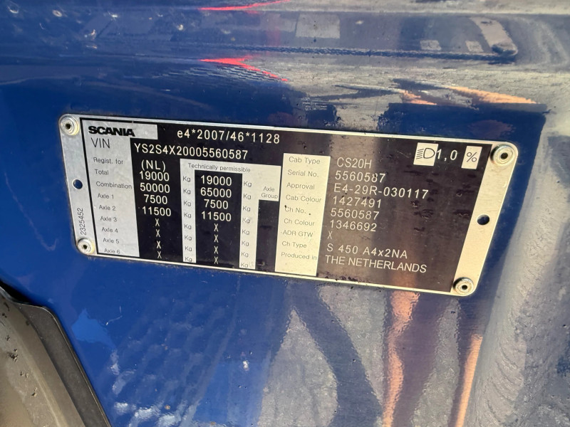 Scania S450 RTI Silo Compressor alcoa’s Retarder Standairco NL Truck