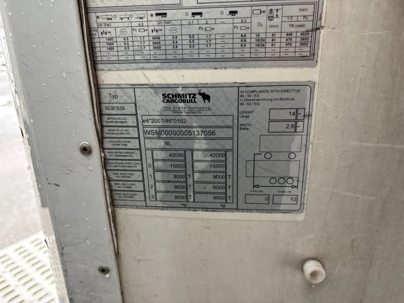 Schmitz Cargobull SCB*S3B Frigo 250B 265 Carrier Vector 1550 APK 10-2026